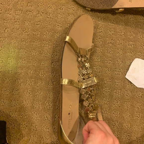 Jimmy Choo Wyatt Metallic Sandal - Picture 8 of 16